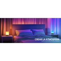 Lámpara de Mesita de Noche 6W Lamparas de Mesa Led Modernas con 4 puertos de USB