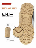 Zapatos de senderismo para hombre, zapatillas tácticas de cuero de gamuza, resistentes al desgaste, senderismo, caza - details 2