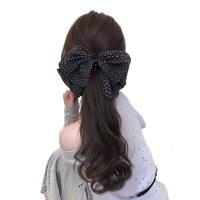 Cola de Caballo baja, lazos negros, extensión de cabello con nudo, postizo, cola de caballo larga y rizada, peluca de cola de caballo con Clip de garra suave Natural para uso diario - details 14