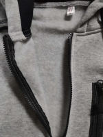 Sudadera con capucha con cremallera para hombre, traje deportivo informal Digital, pantalones de chándal de Color sólido - details 2