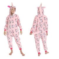 Pijama de dinosaurio Kigurumi para bebé y niño, ropa de franela con dibujos de animales rojos, unicornio, Invierno - details 22