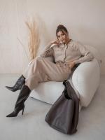 Conjunto de falda y Blazer de punto elegante para mujer, conjunto de 2 piezas a juego en negro, blanco y marrón, conjuntos de dos piezas de punto Vintage para otoño e invierno - details 4