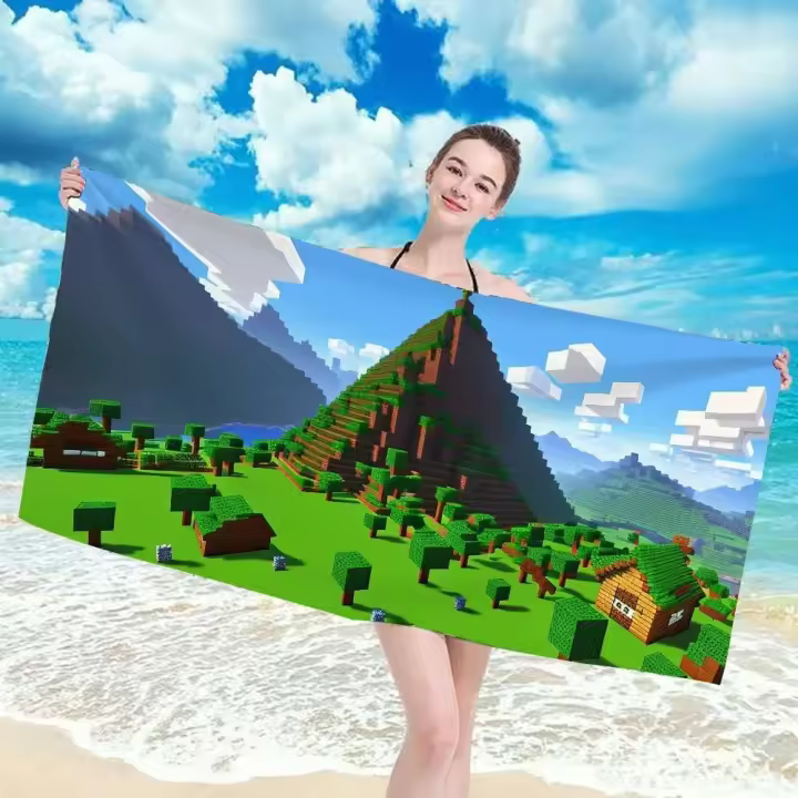 Toallas de secado rápido para el cuerpo M-minecraft-Toalla de baño grande para niños uso en el baño albornoz de mujer servilleta deportiva - 1