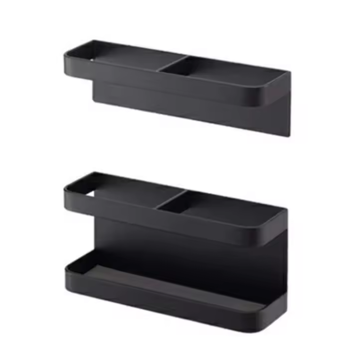 Soporte magnético para paraguas montado en la pared, estante de almacenamiento de paraguas ajustable sin agujeros, organizador de paraguas de Metal de doble capa para el hogar - 1