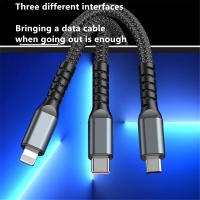 Cable de carga rápida 3 en 1 de 100W, Chip Visual inteligente, línea de carga trenzada de nailon, diseño transparente para iPhone y Android - details 3