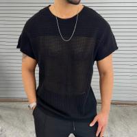 Camiseta Punto Hombre Verano 2025 Tejido de Algodón Transpirable Cuello Redondo Manga Corta Ligera - details 8