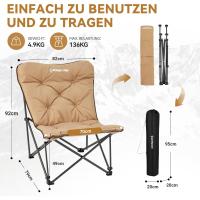 Silla de camping acolchada cómoda portátil de algodón al por mayor, silla plegable para exteriores, picnic, pesca, carga 136 kg - details 1