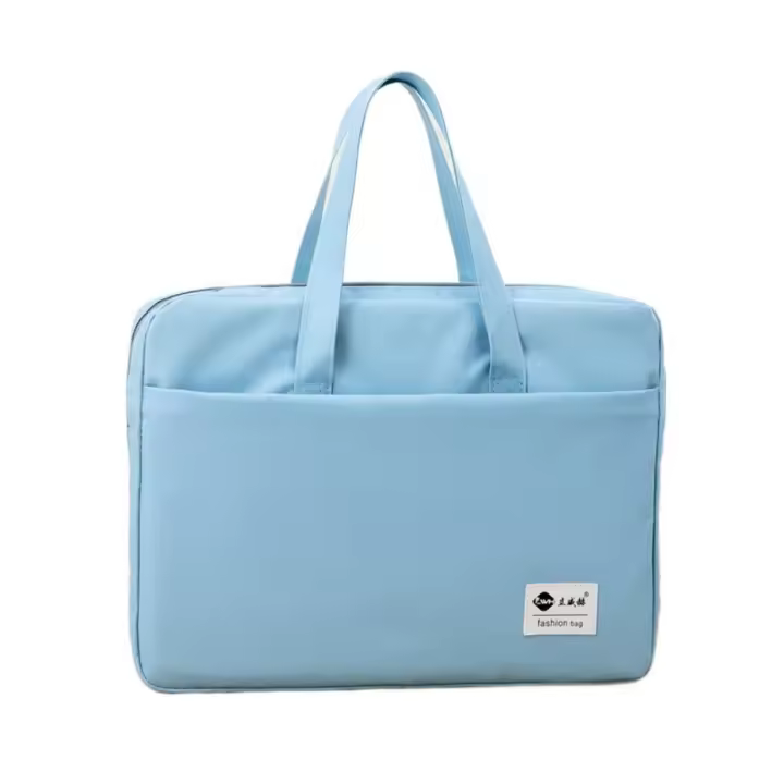 Bolsa de almacenamiento de documentos de gran capacidad, organizador de archivos A4 de tela Oxford de doble capa con asa, bolsa de almacenamiento de libros impermeable - 1