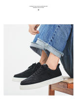 Zapatos para caminar con suela de plataforma para hombre, calzado para monopatín, cómodas zapatillas de tenis a la moda para hombre, Color sólido - details 19