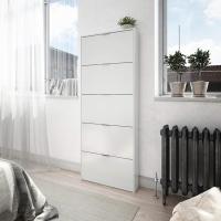 Zapatero con 5 Puertas, Mueble Zapatero Estrecho Dormitorio,Capacidad 15 Pares, Color Blanco Brillo, Medidas: 70 x 180 x 17 cm de Fondo - details 3