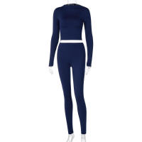 Conjunto deportivo de dos piezas de manga larga, nuevo traje informal de moda para mujer - details 145