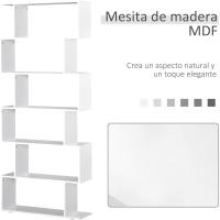 Estanteria Libreria 6 Estantes Madera Forma S 80x24x191 cm Estantes Color Blanco - details 3