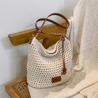 Bolso bandolera informal para mujer - Bolso de poliéster blanco de gran capacidad con correa larga fija y cierre magnético, versátil para uso diario y viajes, lavable a mano, bolso bandolera, accesorio minimalista, construcción duradera, diseño tejido tex - details 1