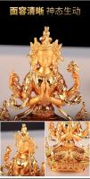 Hengjia Pins Xizang Accesorio chapado en oro Avalokitesvara de cuatro brazos 3 pulgadas - details 4