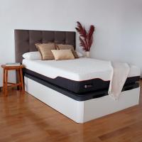 Cabecero tapizado acolchado para dormitorio, modelo Tablet largo en tela antimanchas gris antracita y medidas 151 x 125 cm para camas de 135 o 150 cm. - details 10