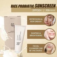 Protector solar de arroz coreano, bloqueador solar probiótico SPF50 + crema blanqueadora de la piel, loción solar anti UV, suero hidratante Facial suave, - details 2