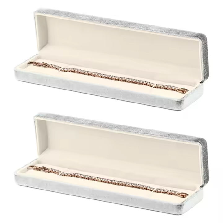 Conjunto de 2 piezas, caja de almacenamiento para pulsera y collar, soporte para escaparate de joyería - 1