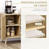 Mueble Auxiliar de Cocina Buffet de Salón con Puerta de Ratán y 2 Estantes de Almacenamiento - details 4