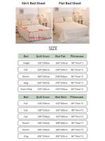 Tiendas Juego de cama Seersucker de estilo princesa para mujer, algodón, Color sólido, falda de cama con volantes, juegos de sábanas, funda de edredón King Queen - details 0