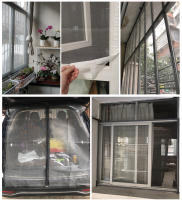 Malla de ventana blanca de varios tamaños con cremallera autoadhesiva, mosquiteras para ventanas, antimosquitos, cortina de puerta - details 4