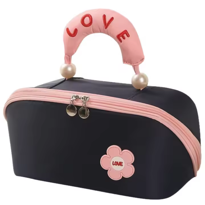 Bolsa de maquillaje portátil de gran capacidad con forma de nube, bolsa de lavado de perlas con doble cremallera, bolsa de almacenamiento a prueba de polvo, neceser de viaje - 1