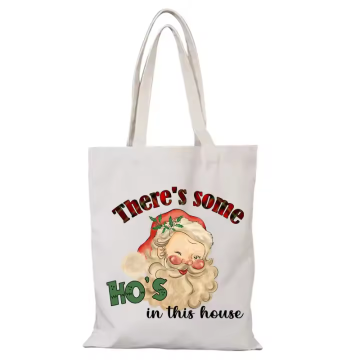 Bolsa de Hombro de Lona Ecológica Regalo de Año Nuevo para Hombres y Mujeres - 1