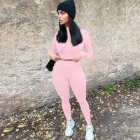 Conjunto deportivo de dos piezas de manga larga, nuevo traje informal de moda para mujer - details 47
