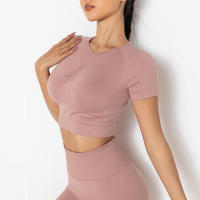 Camisetas deportivas de yoga para mujer, camisetas sexys sin costuras para gimnasio, camisetas para correr, camisetas Fiess - details 10