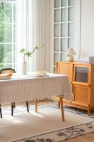 Mantel de lino y algodón Vintage, mantel con estampado Floral y borlas, cubierta de mesa lavable para comedor, picnic, decoración de mesa - details 12