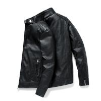 Moda para actividades al aire libre, chaqueta de cuero con cuello levantado para hombre, nueva moda, Tops Retro versátiles, abrigos informales sólidos a prueba de viento para otoño e invierno para hombre - details 4