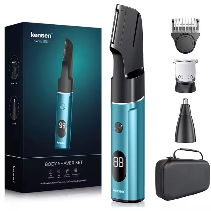 Afeitadora Corporal Kensen Epilador 3 en 1 Impermeable IPX6 Adecuado para Barba, Pelo de Nariz, Eliminación de Vello en Todas las Partes del Cuerpo Aparato Eléctrico Sin Cable - 1