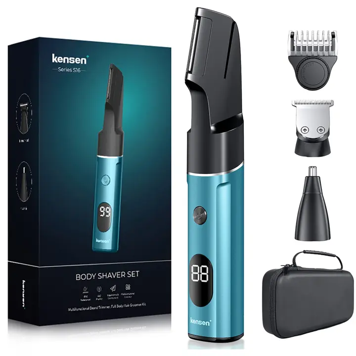 Afeitadora Corporal Kensen Epilador 3 en 1 Impermeable IPX6 Adecuado para Barba, Pelo de Nariz, Eliminación de Vello en Todas las Partes del Cuerpo Aparato Eléctrico Sin Cable - 1