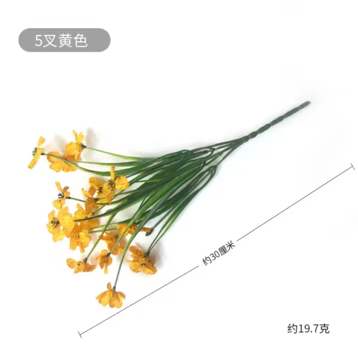 10 Uds. De flores artificiales simuladas, 5 cabezas, hierba acuática, decoración de flores falsas violetas - 1