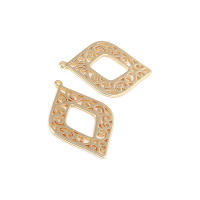 4 Uds. Colgantes de rombos de latón de Color dorado de 18K, suministros para hacer joyas de alta calidad, collar, pendientes, accesorios para mujer - details 2
