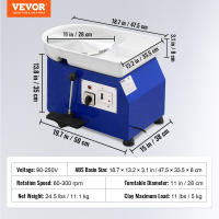 VEVOR-máquina de rueda de cerámica eléctrica, Kit de bricolaje, herramienta de arcilla - details 14