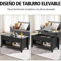 Mesa de Café de Madera Elevable Diseño Moderno para Sala Tamaño 104,5 x 49,5 x (49-61,5) cm Gris - details 14