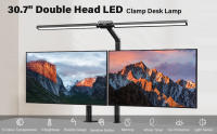 Lámpara de escritorio LED con abrazadera, lámparas de mesa de doble fuente de luz de 24W para oficina en casa con función de sensor de luz, 5 modos y regulable - details 0