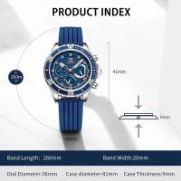 Reloj de cuarzo DUGARY a la moda, cronógrafo para hombre, reloj de pulsera de negocios, resistente al agua, luminoso, con personalidad, reloj piloto Masculino - details 3