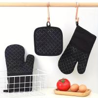 Manoplas de silicona y almohadillas térmicas para horno, mitones gruesos resistentes al calor y almohadillas térmicas para asar, hornear, cocinar, asar, calentar, 4 Uds. - details 2