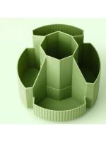 Organizador de papelería de escritorio 5 ranuras caja de almacenamiento de papelería 360 grados giratorio lindo lápiz taza olla para oficina en casa escuela - details 7