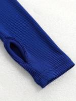 Mono informal de manga larga con cuello cuadrado, traje de yoga sin costuras, traje de fitness, 1 pieza - details 6