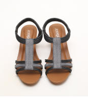 Sandalias romanas de cuña retro para mujer, verano 2025, nuevo estilo étnico, zapatos de viaje ligeros de una sola tira para mujer - details 10