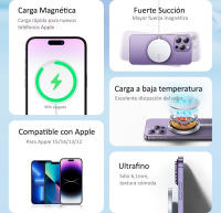 Baseus Cargador inalámbrico magnético 15W carga rapida para iPhone, Xiaomi, Samsung, Huawei - details 2