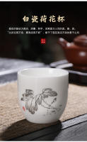 Yangzhi Jade Classic Ciruela Orquídea Bambú Crisantemo Maestro Dehua Porcelana Blanca Oficina y Hogar Taza de Té Grande - details 12