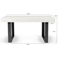Mesa de comedor extensible rectangular para 6-10 personas, madera y negro, 160-200 cm - details 23