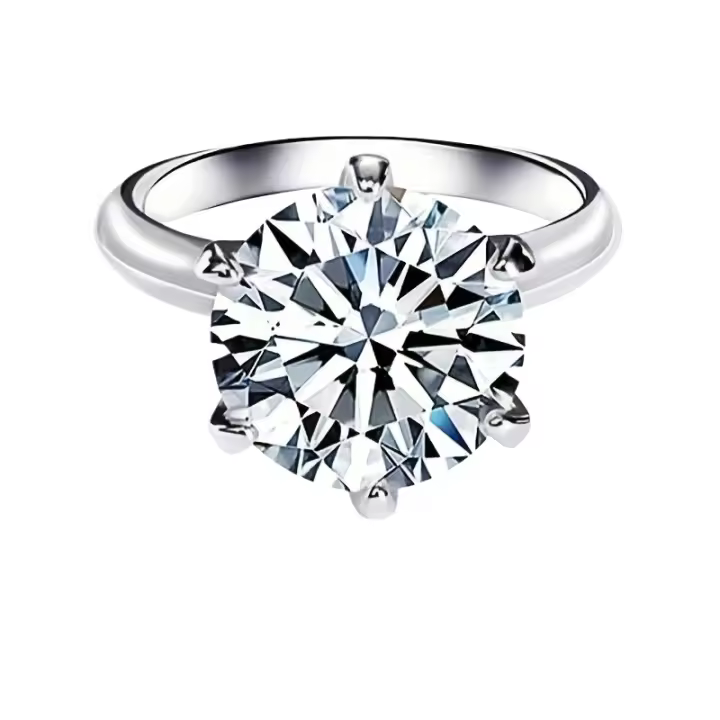 Anillo de Moissanita de Alta Calidad de Ley 925 Anillo de Compromiso de Plata para Mujer - 1