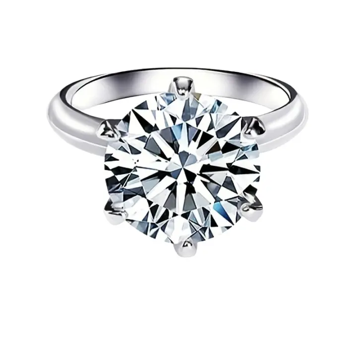Anillo de Moissanita de Alta Calidad de Ley 925 Anillo de Compromiso de Plata para Mujer - 1