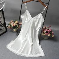 Camisón de satén chino para mujer, ropa de dormir Sexy, bata de baño de encaje, vestido de noche informal para el hogar, novedad de verano - details 11