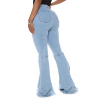Pantalones acampanados de mezclilla elástica ajustados a la cintura HSF99 Fashion - details 27