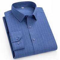 Nuevo bolsillo de negocios de manga larga de moda informal suave a rayas, camisa de oficina, ropa de hombre 4xl 5xl - details 8